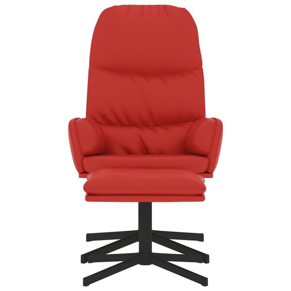 vidaXL Chaise de relaxation avec tabouret Bordeaux Similicuir