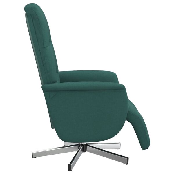 vidaXL Fauteuil inclinable avec repose-pieds vert fonc&eacute; tissu