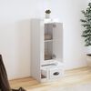 vidaXL Buffet haut blanc brillant 36x35,5x103,5 cm bois d'ing&eacute;nierie