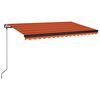 vidaXL Auvent manuel r&eacute;tractable 450x350 cm Orange et marron