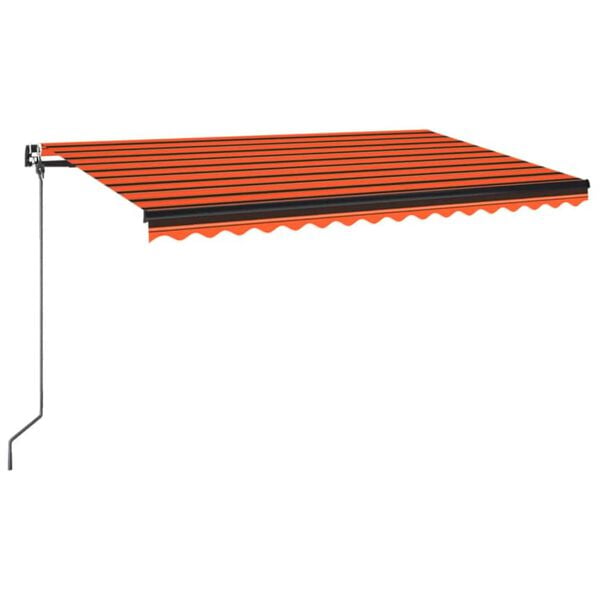 vidaXL Auvent manuel r&eacute;tractable 450x350 cm Orange et marron