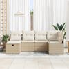 vidaXL Ensemble de canap&eacute; de jardin 6 pcs Beige Poly rotin
