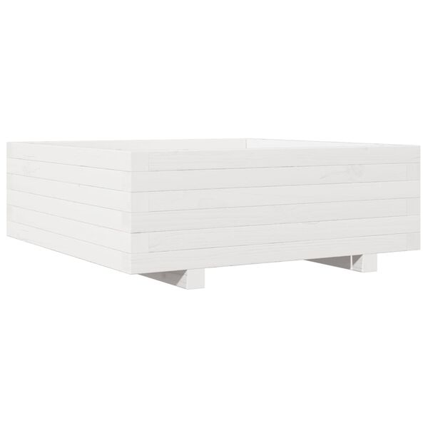 vidaXL Jardinière blanc 70x70x26,5 cm bois de pin massif