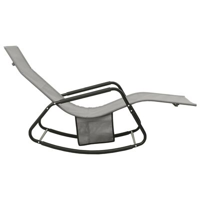 vidaXL Chaise longue acier et textilène gris