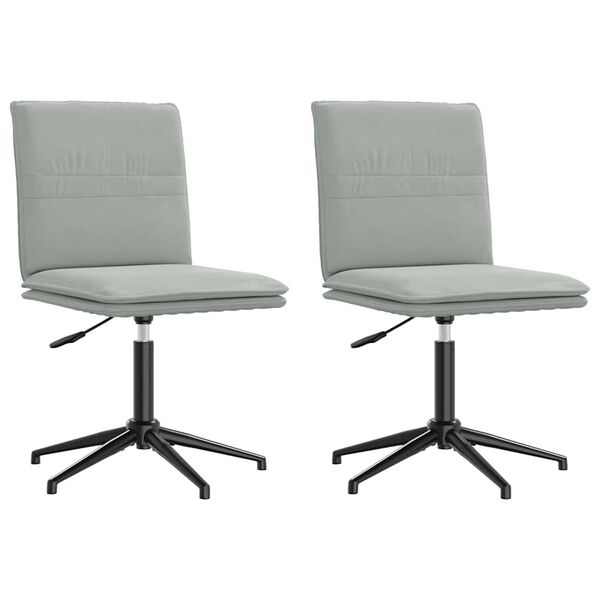 vidaXL Chaises à manger lot de 2 Gris clair Velours