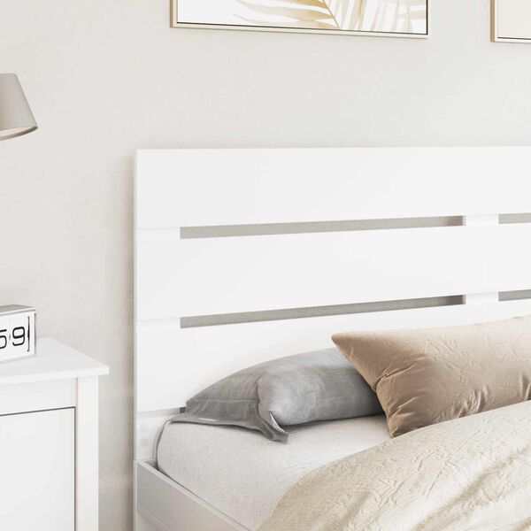 vidaXL T&ecirc;te de lit Blanc 200 cm Bois d'ing&eacute;nierie