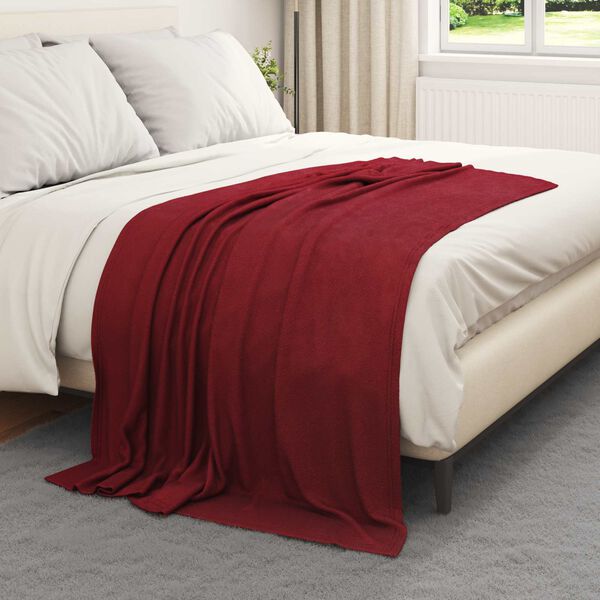 vidaXL Jet&eacute; Rouge Bordeaux 170 x 130 cm Toison