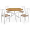 vidaXL Mobilier de salle &agrave; manger 5 pcs MDF Blanc