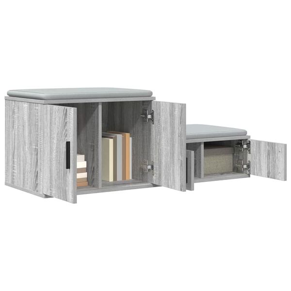 vidaXL Armoire de rangement 2 pcs Gris Sonoma 118 x 41 x 40 cm