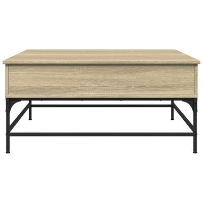 vidaXL Table basse chêne sonoma 95x95x45 cm bois d'ingénierie et métal
