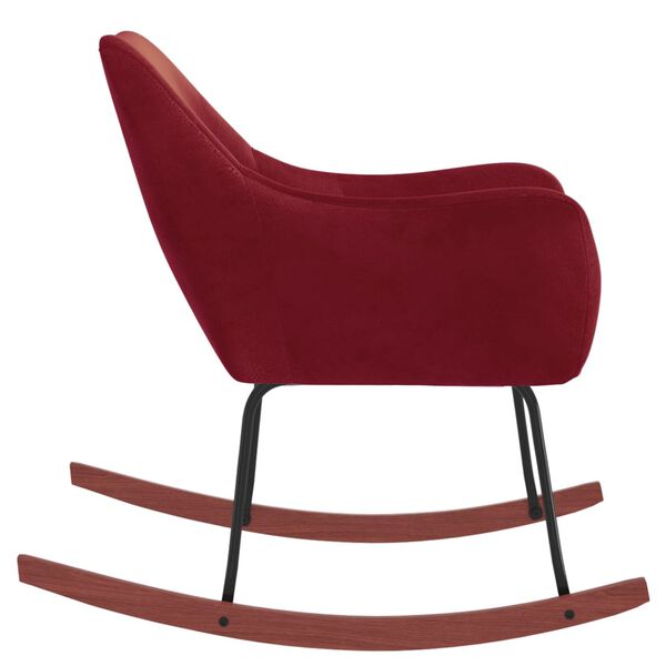 vidaXL Chaise &agrave; bascule Rouge bordeaux Velours