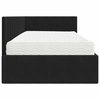 vidaXL Cadre de lit d'angle avec matelas 2 pcs Noir Velours