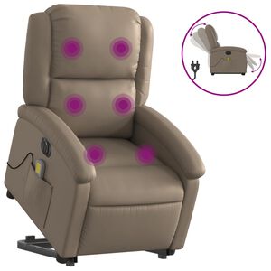 vidaXL Fauteuil inclinable de massage &eacute;lectrique cappuccino similicuir