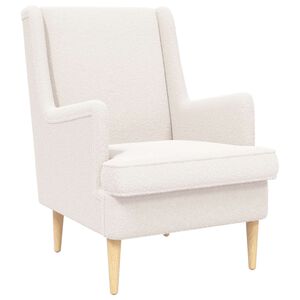 vidaXL Fauteuil Cr&egrave;me Boucl&eacute;