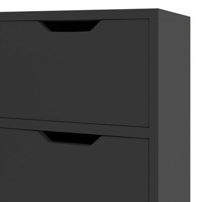 vidaXL Buffet noir brillant 90x30x72 cm bois d'ingénierie