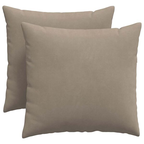 vidaXL Coussins de canapé 2 pcs Taupe 50 x 50 cm tissu