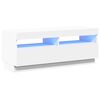 vidaXL Meuble TV avec lumi&egrave;res LED Blanc 100x35x40 cm