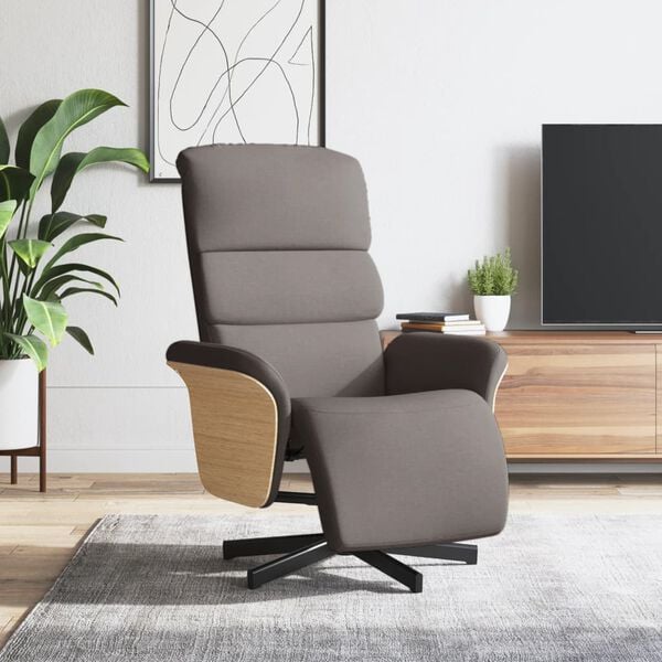 vidaXL Fauteuil inclinable avec repose-pieds taupe tissu