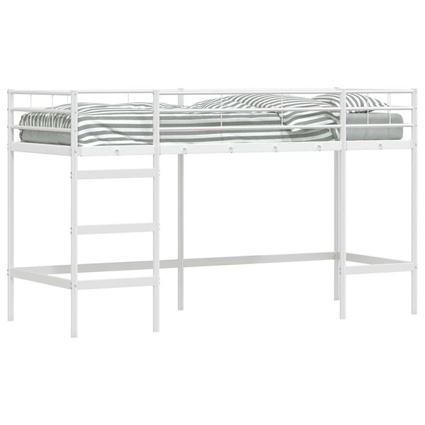 vidaXL Lit mezzanine pour enfants Blanc 99,5 x 190 cm Acier