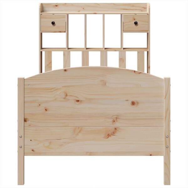 vidaXL Lit bibliothèque sans matelas 90x200 cm bois de pin massif
