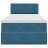 vidaXL Lit de Rangement avec matelas Bleu fonc&eacute; 90 x 200 cm Velours