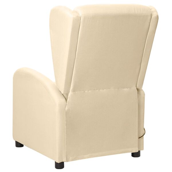 vidaXL Fauteuil de massage Crème Tissu