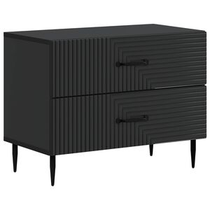 vidaXL Cabinet de chevet Noir 62 x 34,5 x 47,5 cm Bois d'ing&eacute;nierie
