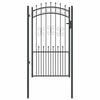 vidaXL Portail de clôture avec dessus en forme de lance, noir, 103 x 175 cm, acier thermolaqué