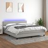 vidaXL Sommier &agrave; lattes de lit matelas LED Gris clair 160x200 cm Tissu