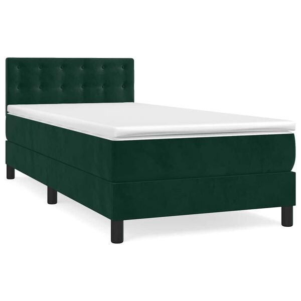 vidaXL Sommier &agrave; lattes de lit avec matelas Vert fonc&eacute; 100x200 cm