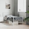vidaXL Cadre de lit m&eacute;tal sans matelas avec pied de lit blanc 90x190cm