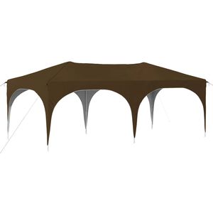 vidaXL Tente de f&ecirc;te pop-up Taupe 575 x 288 x 245 cm Tissu Oxford
