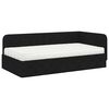 vidaXL Cadre de lit d'angle Noir 90 x 190 cm tissu
