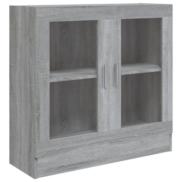 vidaXL Armoire à vitrine Sonoma gris 82,5x30,5x80 cm Bois d'ingénierie