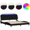 vidaXL Cadre de lit avec LED sans matelas Hvar noir 180x200 cm tissu