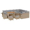 vidaXL Ensemble de canap&eacute; de jardin 13 pcs Beige polyrotin