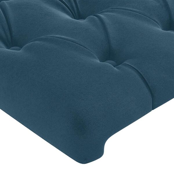 vidaXL T&ecirc;tes de lit Bleu fonc&eacute; 200 x 7 x 78/88 cm Velours