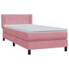 vidaXL Sommier &agrave; lattes de lit avec matelas rose 80x220 cm velours