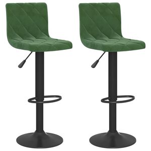 vidaXL Tabourets de bar lot de 2 vert fonc&eacute; velours