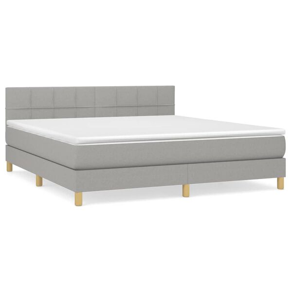 vidaXL Sommier &agrave; lattes de lit avec matelas Gris clair 180x200cm Tissu