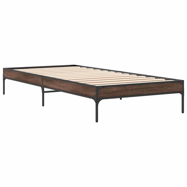 vidaXL Cadre de lit sans matelas ch&ecirc;ne marron 75x190 cm