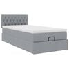 vidaXL Lit ottoman avec matelas et LED Gris clair 80x200cm tissu