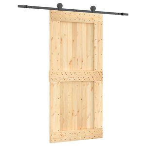 vidaXL Porte coulissante 95 x 210 cm Bois de pin massif (non trait&eacute;)