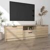 vidaXL Meuble TV Ch&ecirc;ne Sonoma 140x35x40 cm Bois d'ing&eacute;nierie