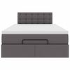 VidaXL Lit ottoman avec matelas & LED gris 120x190cm similicuir