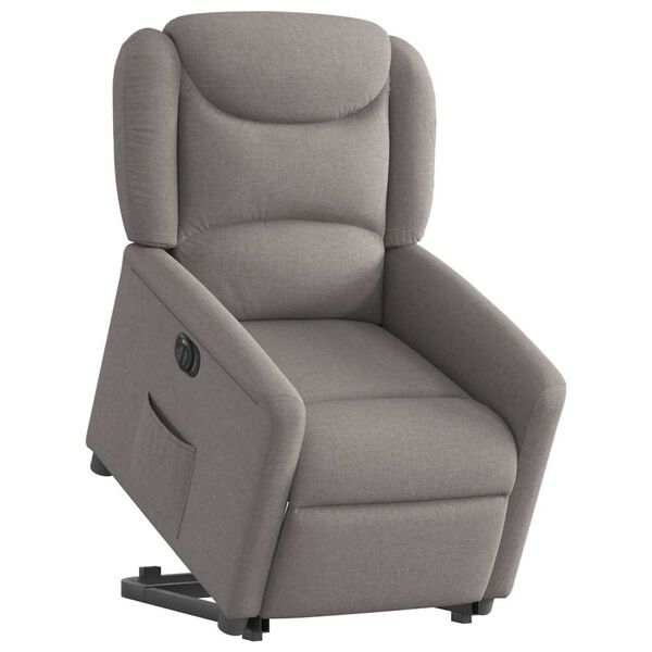 vidaXL Fauteuil inclinable &eacute;lectrique taupe tissu