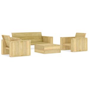 vidaXL Salon de jardin 4 pcs Bois de pin impr&eacute;gn&eacute;