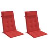 vidaXL Coussins de chaise &agrave; dossier haut lot de 2 rouge tissu oxford