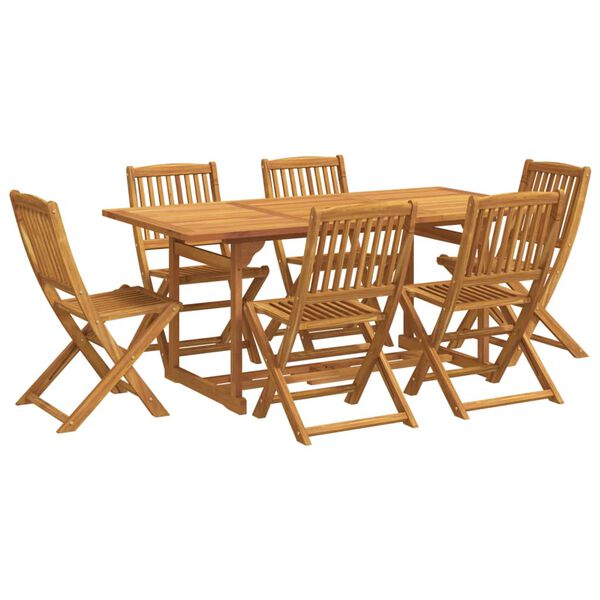 vidaXL Ensemble &agrave; manger de jardin 7 pcs bois massif d'acacia