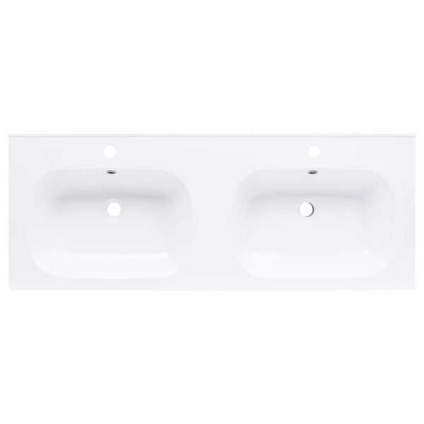 vidaXL Lavabo double encastr&eacute; 1205x460x145 mm SMC Blanc